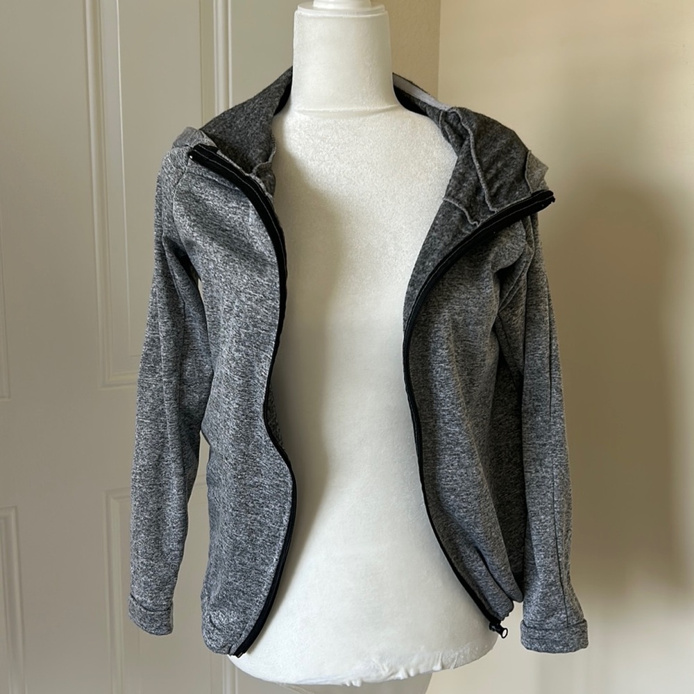 Grey Medium M Daisy Fuentes Activewear Leisure Hoodie Hood Jacket Heathers Zip